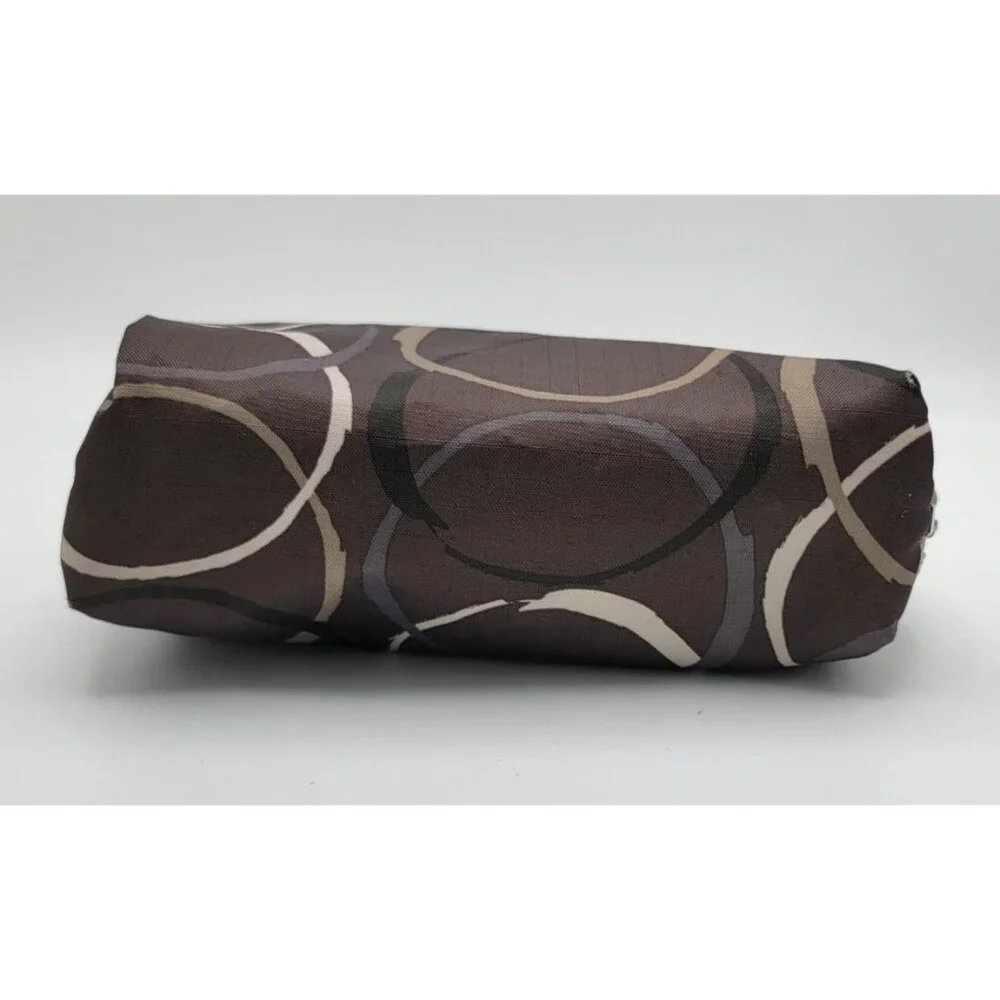 LeSportsac Zippered Cosmetic Pouch / Small Travel Bag – Brown & Olive Abstract P - Picture 5 of 8